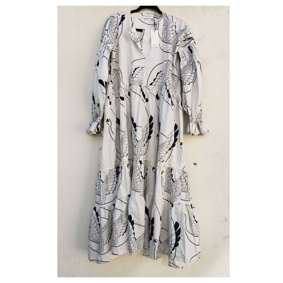 The Lulo Project Effortless Swan Print Tunic Maxi Dress - Picture 3 of 9